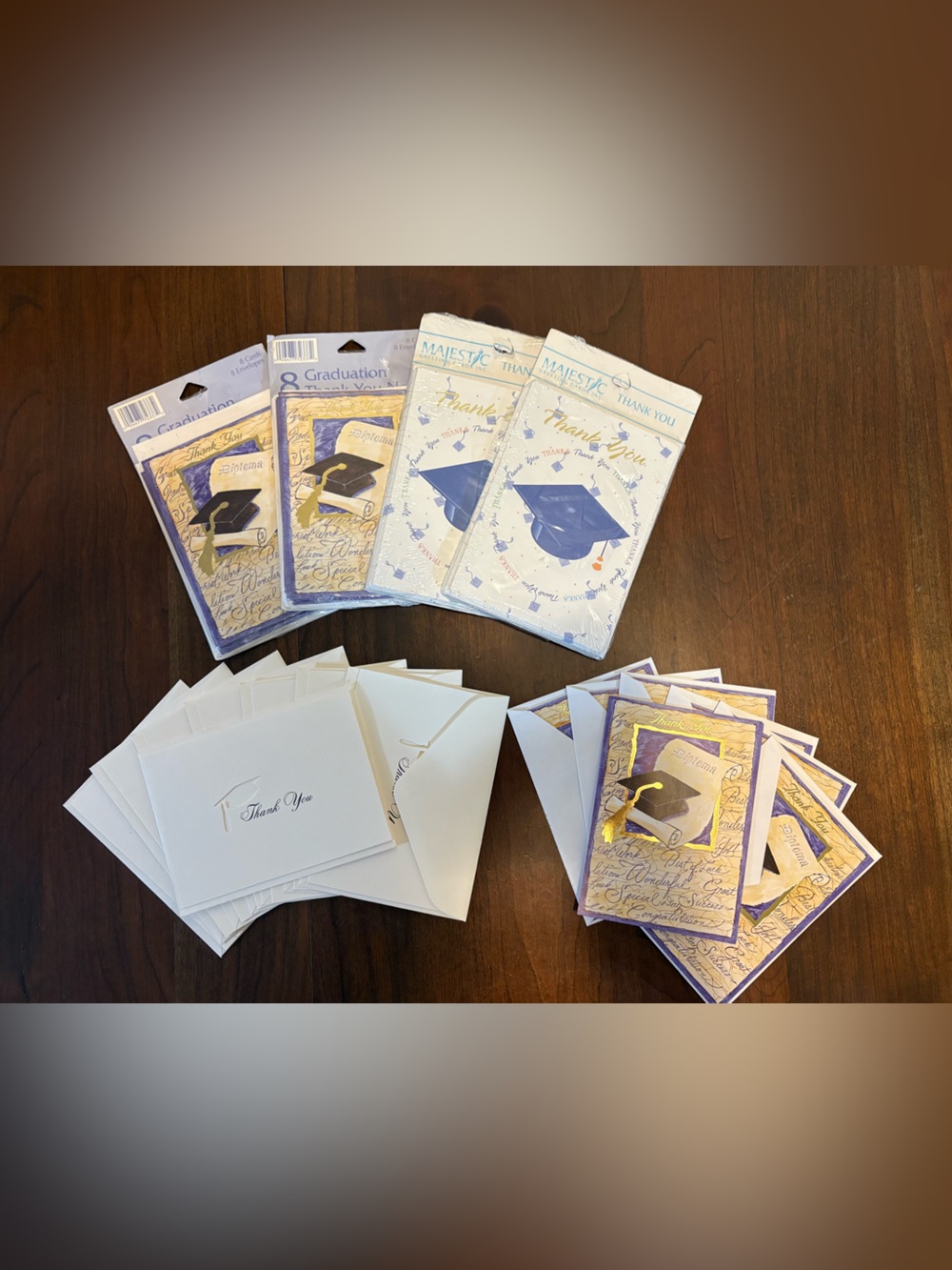 48 Assorted Blank Graduation Themed Thank You Notes